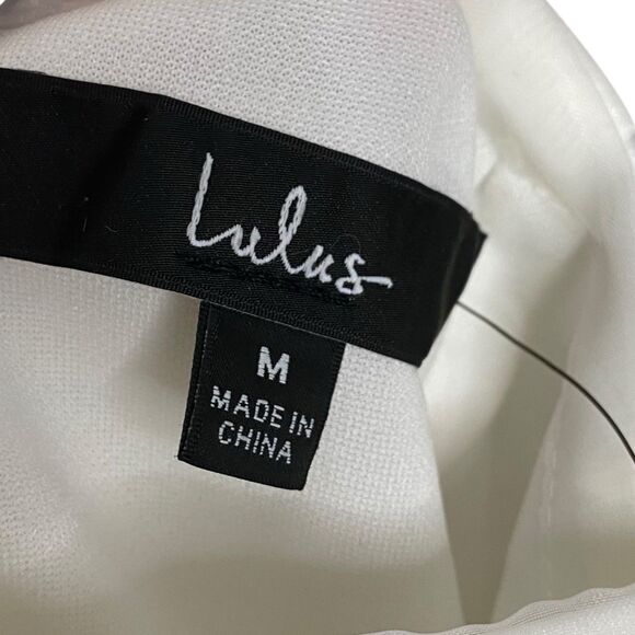 Lulus Charming Potential Mini Dress Womens M White Backless Puff Sleeve Party - Picture 3 of 10